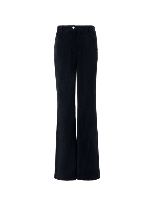 Designer Bootcut Pants in Washed Techno Corduroy - navy