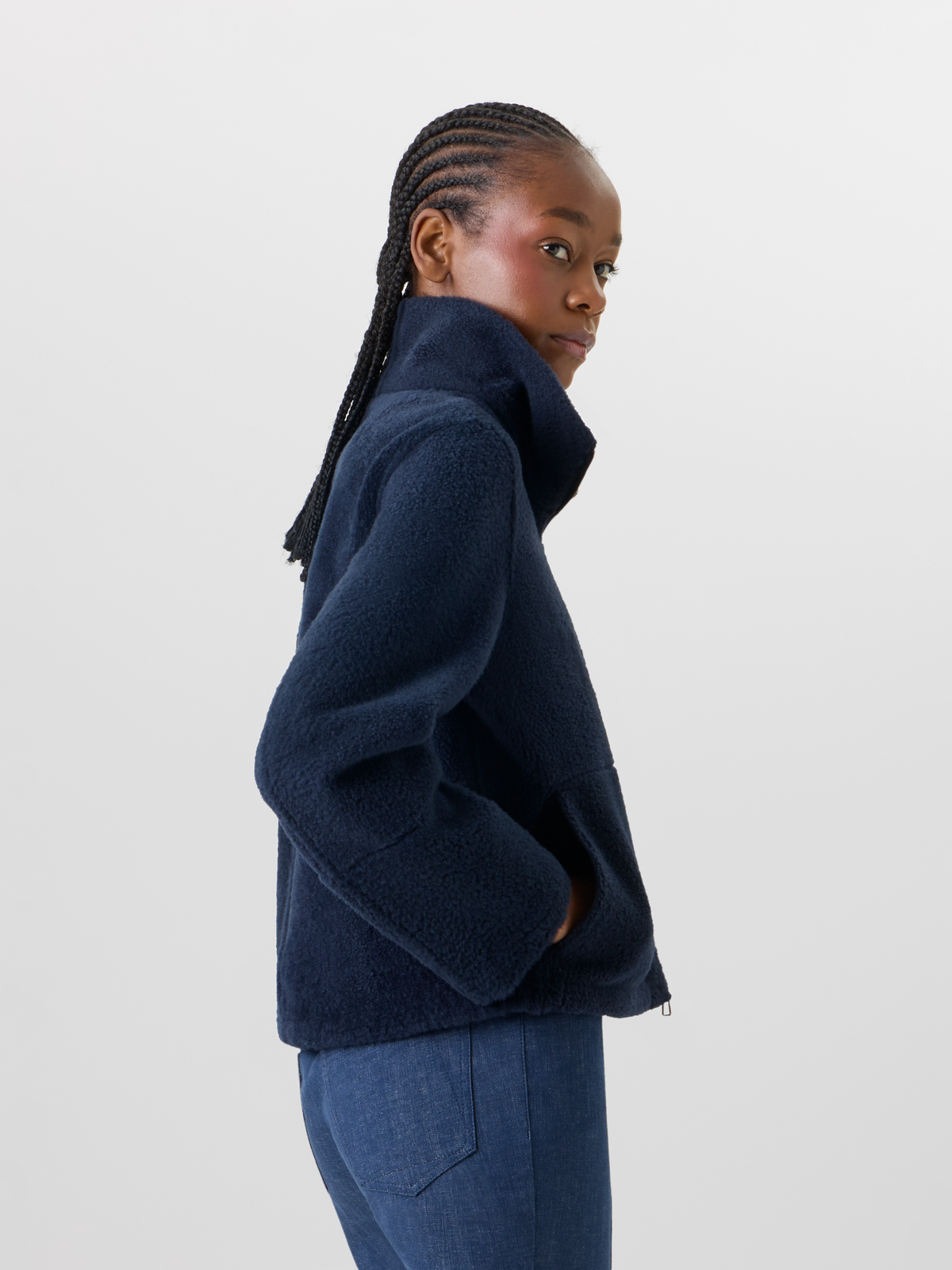 Designer Dino Shearling Jacket - black #editorial