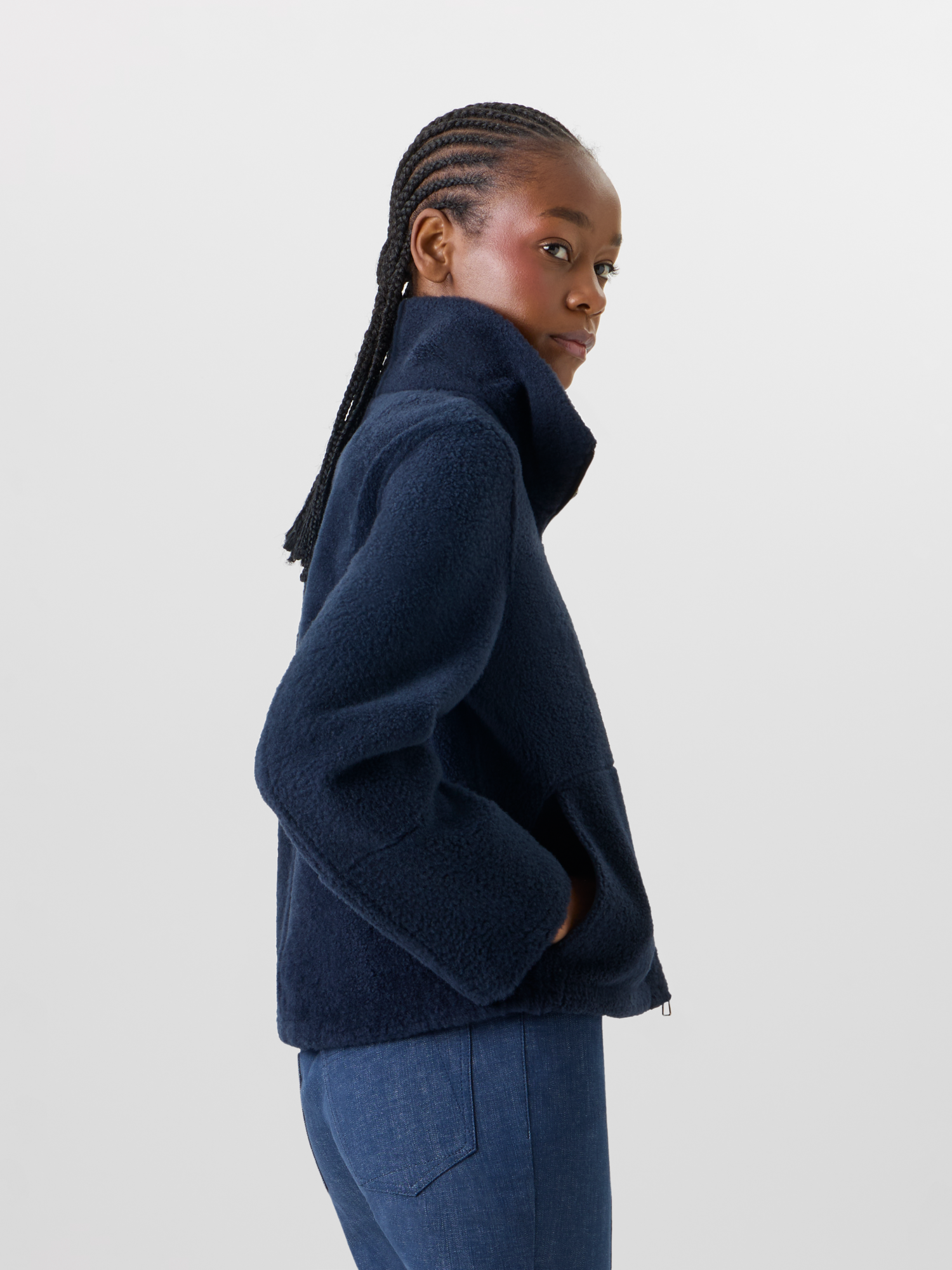 Designer Dino Shearling Jacket - black 