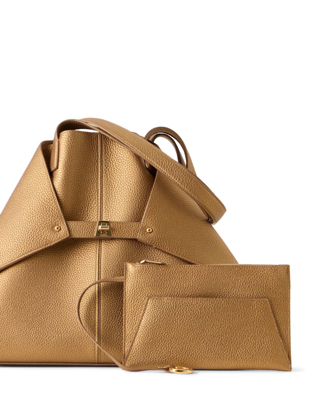 Designer Ai Medium Shoulder Tote - gold