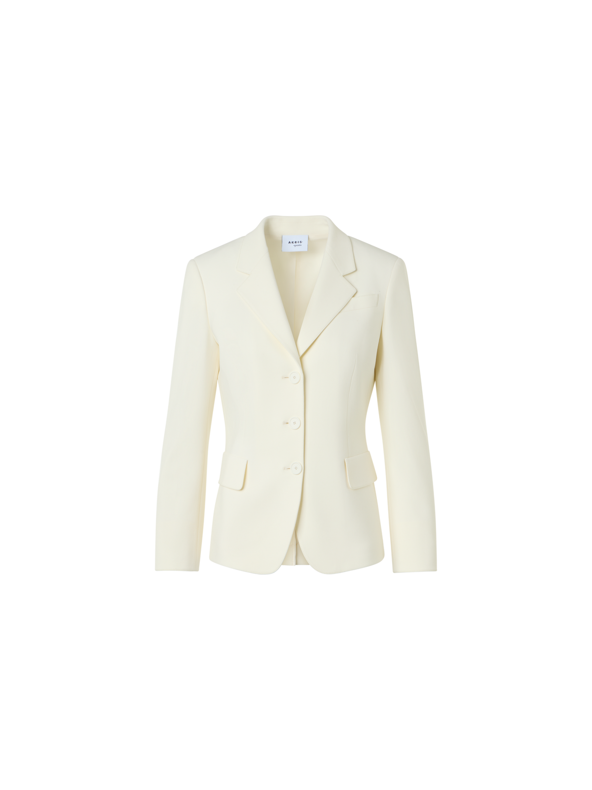 Designer Pebble Crêpe Three-Button Blazer - ecru