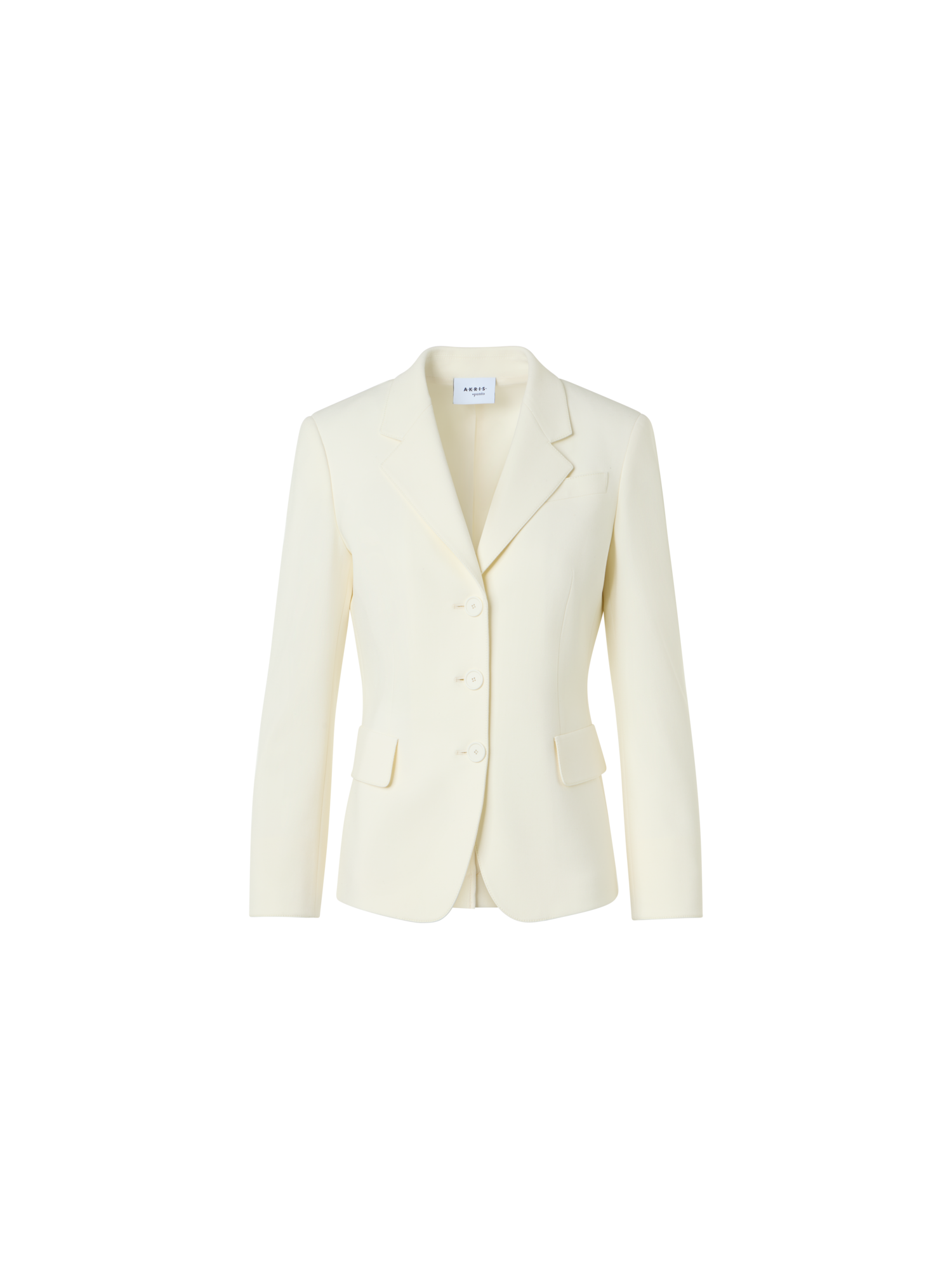 Designer Pebble Crêpe Three-Button Blazer - ecru