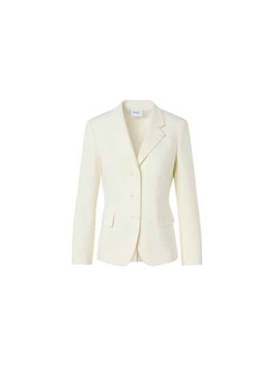 Designer Pebble Crêpe Three-Button Blazer - ecru