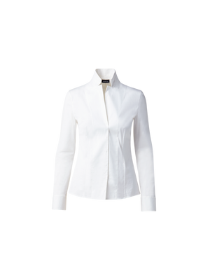 Designer Cotton Stretch Blouse - white