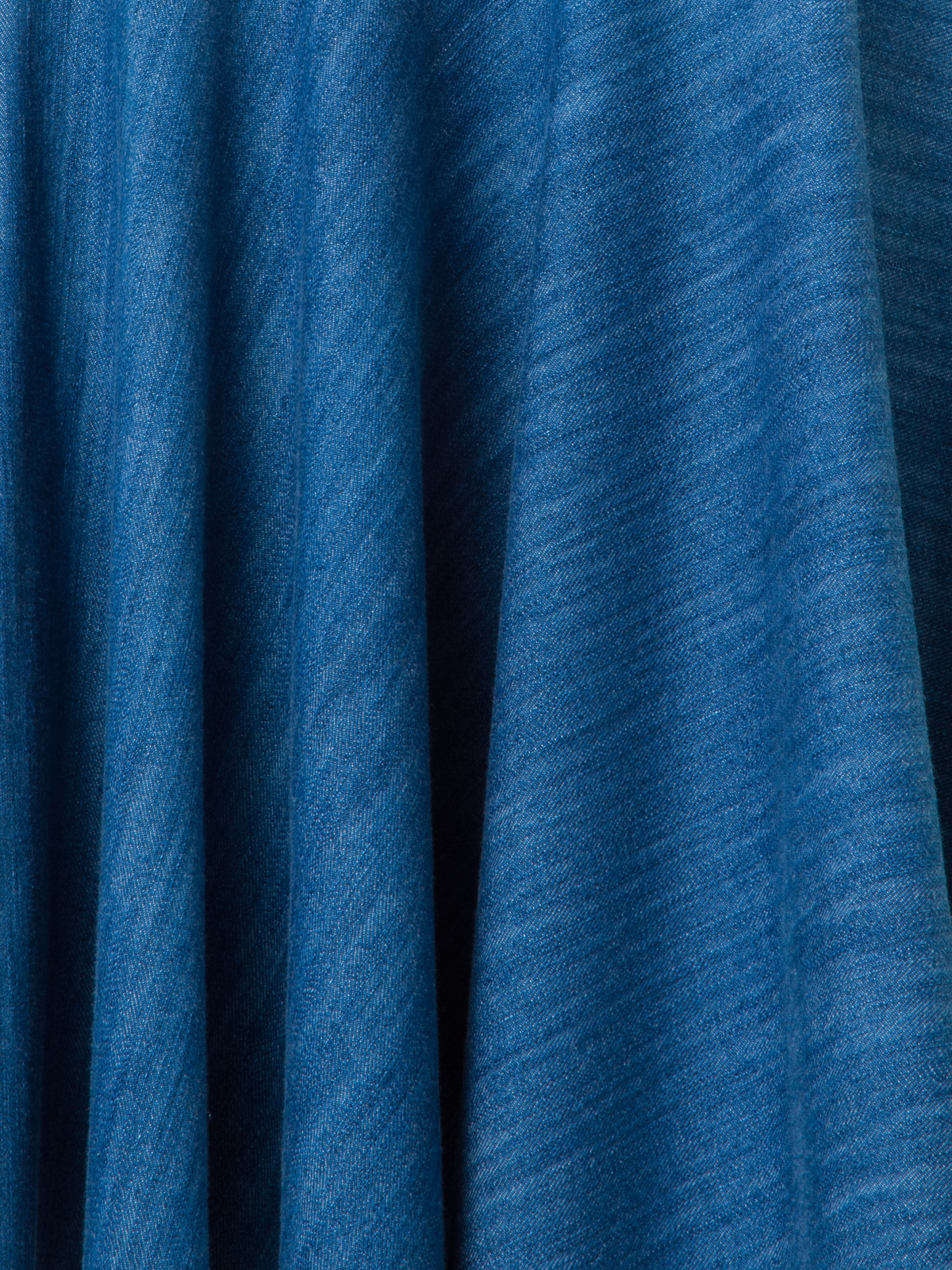 Designer Cotton Stretch Denim Skirt with Flounce Hem - blue