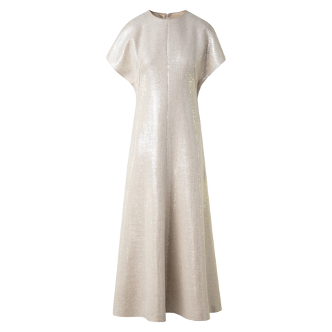 Sequined Midi Gown in Linen Blend