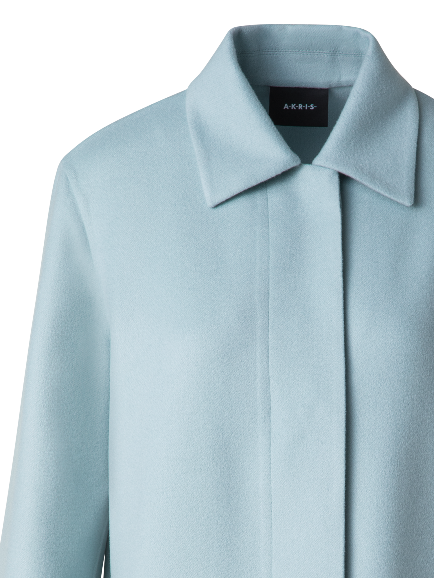 Designer Shirt Jacket in Cashmere Double-Face - pastel - blue