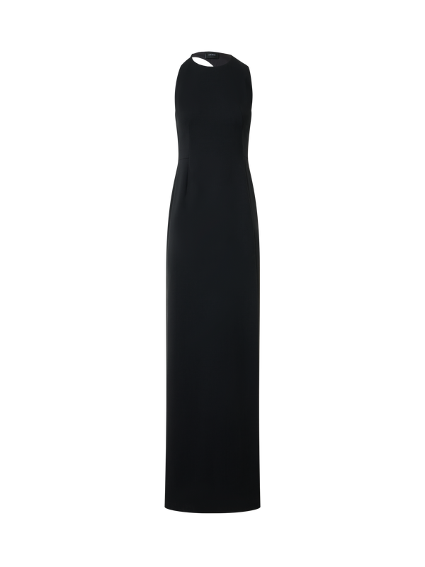 Designer Gown with Orbit Cutout Back - black
