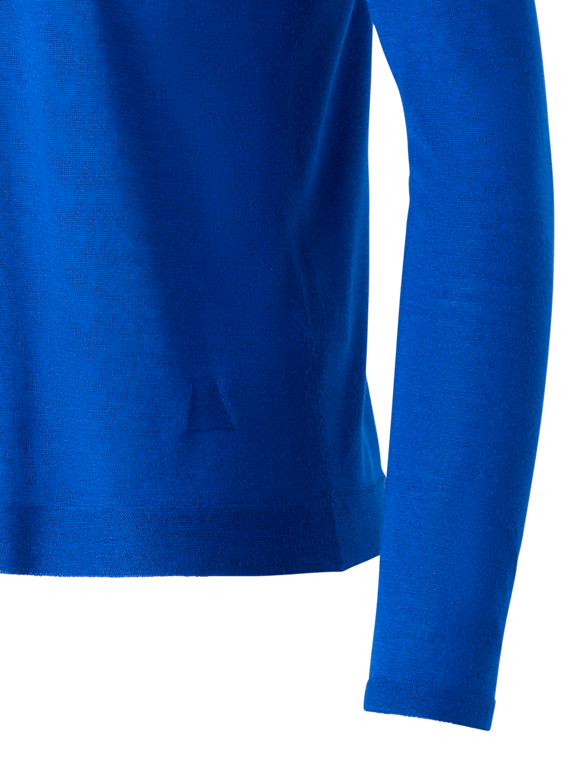Designer Seamless Crew Neck Sweater in Cashmere Silk - blue