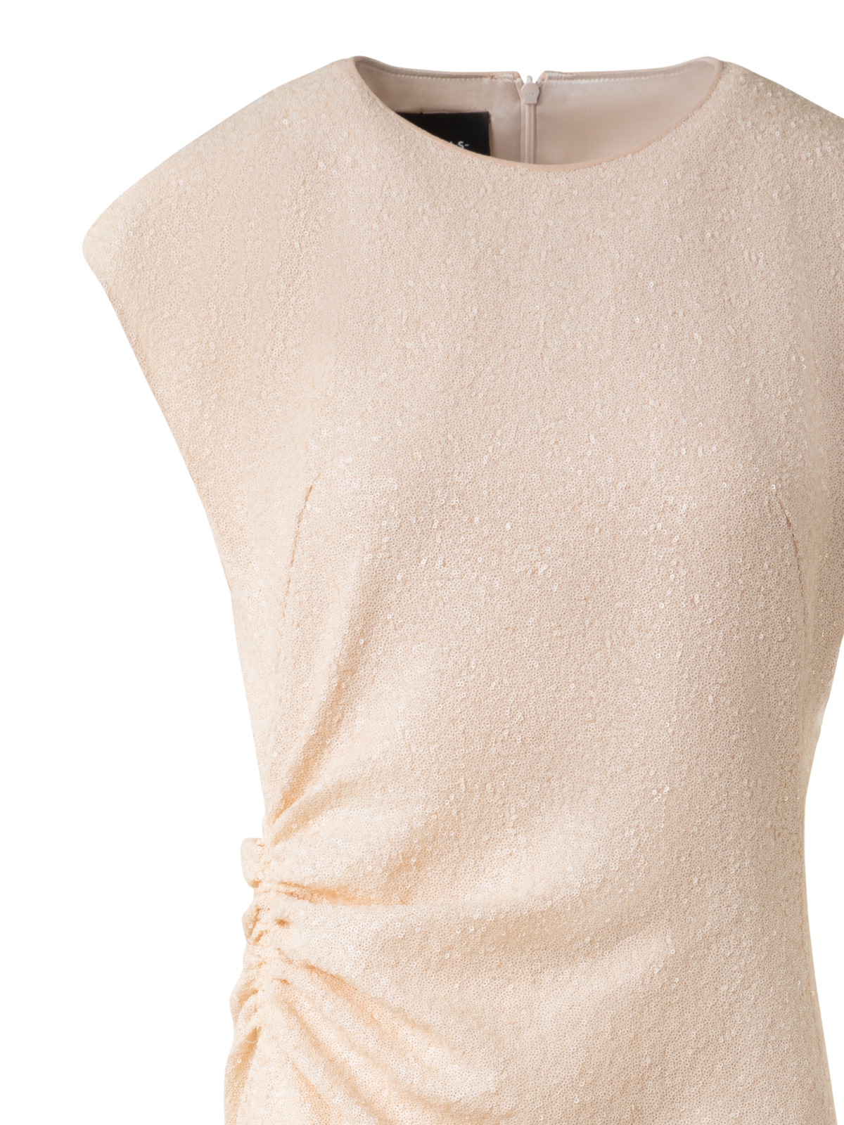 Designer Sequined Jersey Sheath Dress - neutral - pastel - beige