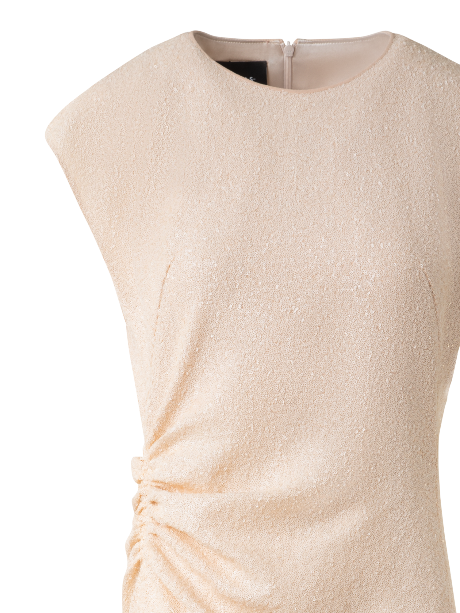 Designer Sequined Jersey Sheath Dress - neutral - pastel - beige