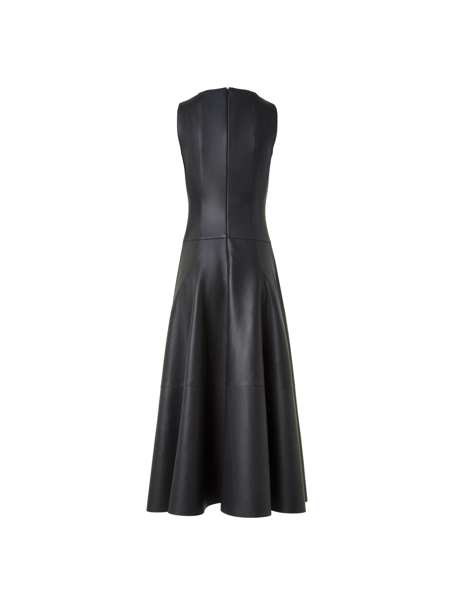 Designer Fit and Flare Leather Dress - black - neutral