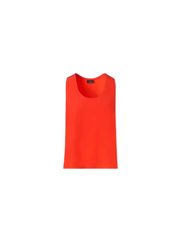 Designer Silk Georgette Tank Top - red