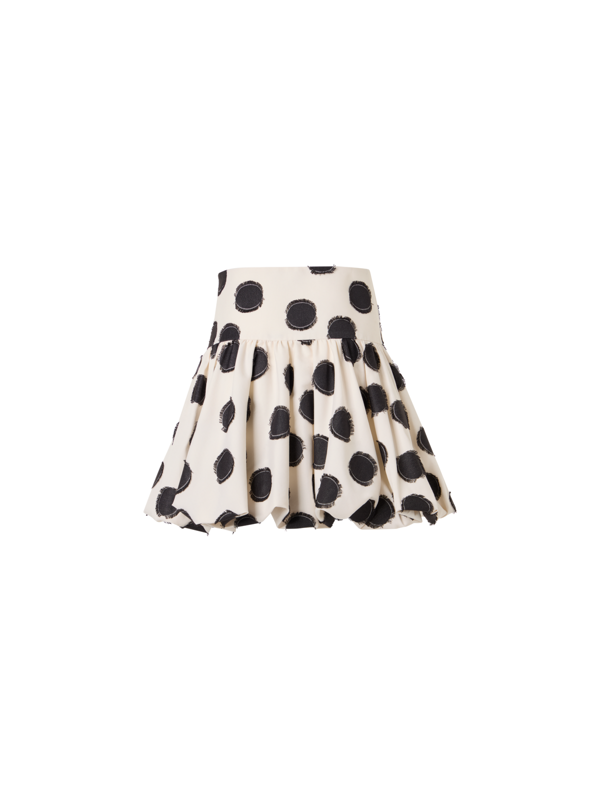 Designer Flared Fringed Polka-Dot Mini Skirt - multicolor - white