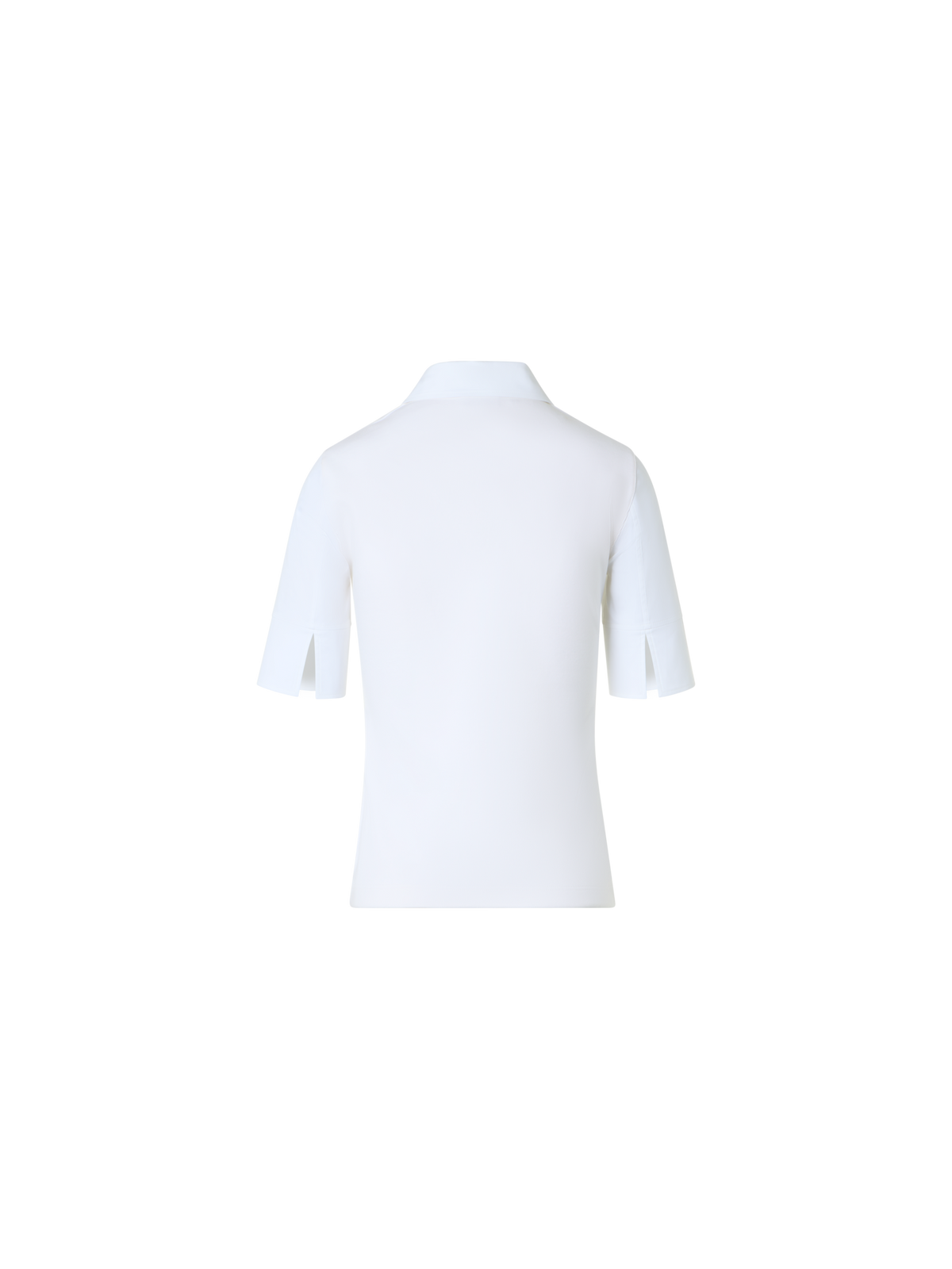 Designer Cotton Jersey Polo with Poplin Details - white