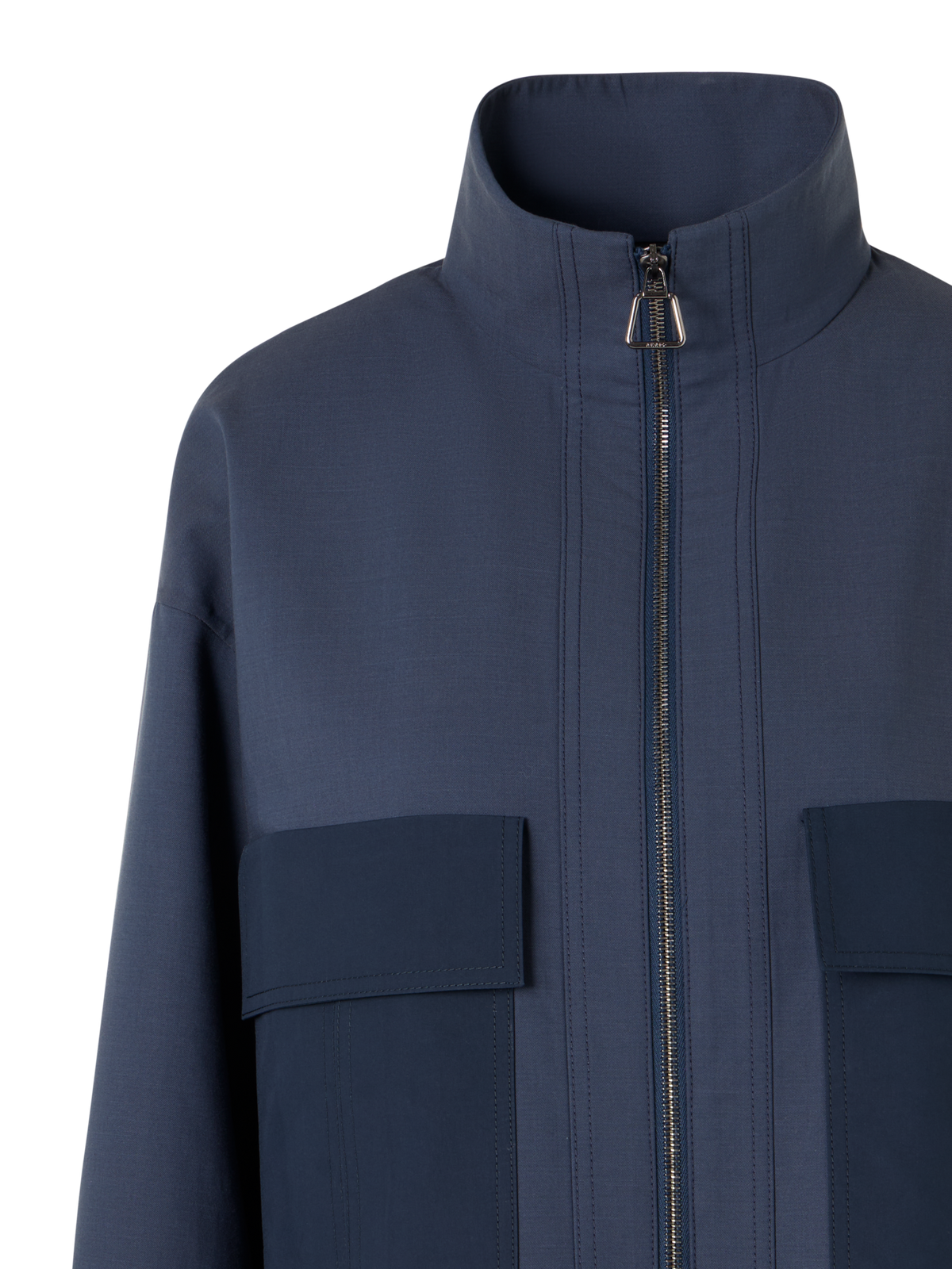 Designer Kamil Short Jacket in Cotton Double-Face - blue