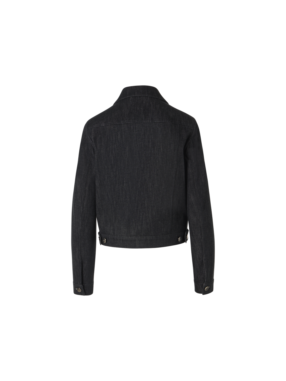 Designer Hilbert Short Cotton Denim Jacket with Patch Pockets - black