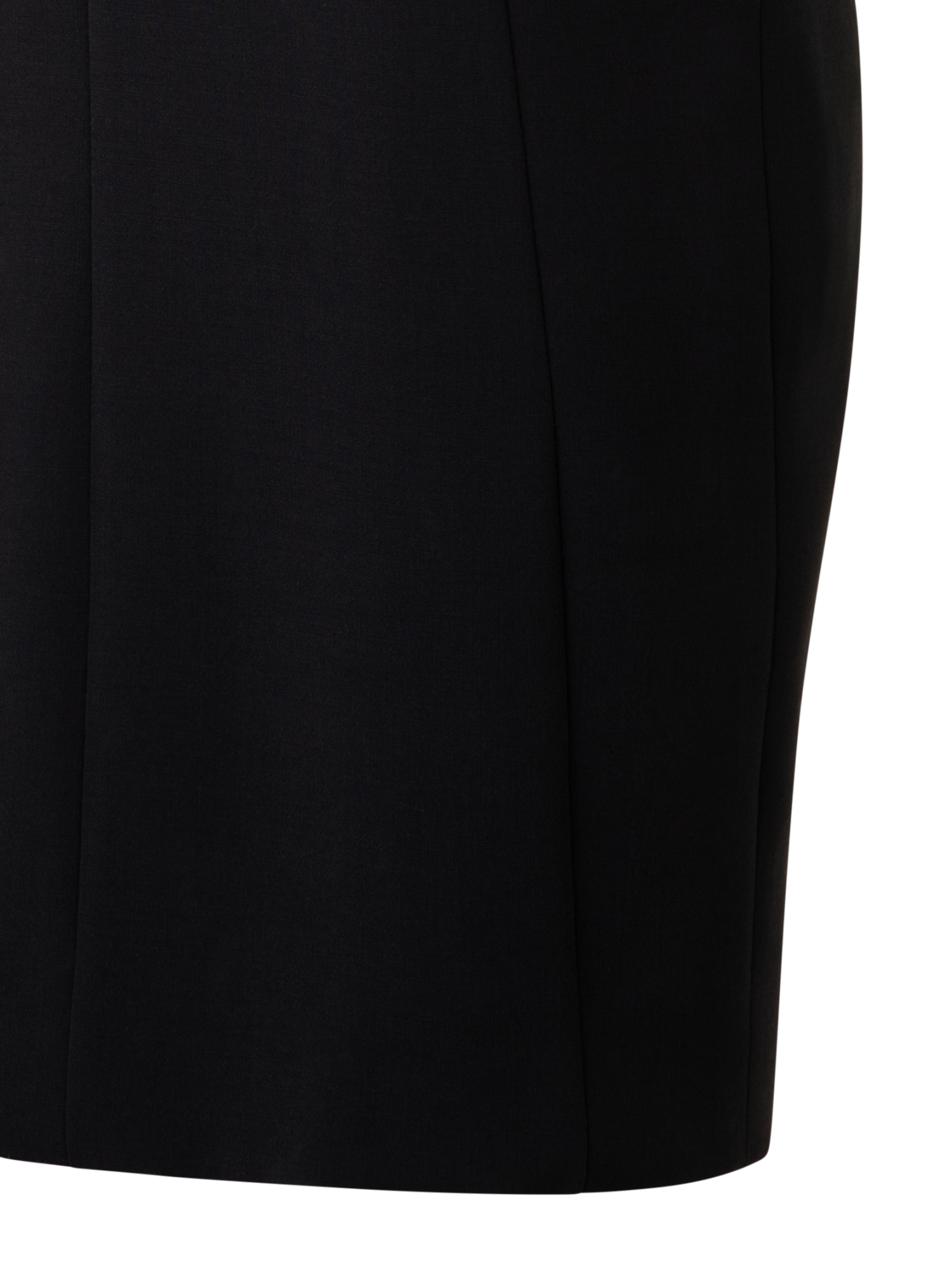 Designer Sleeveless V-Neck Wool Double-Face Sheath Dress - black