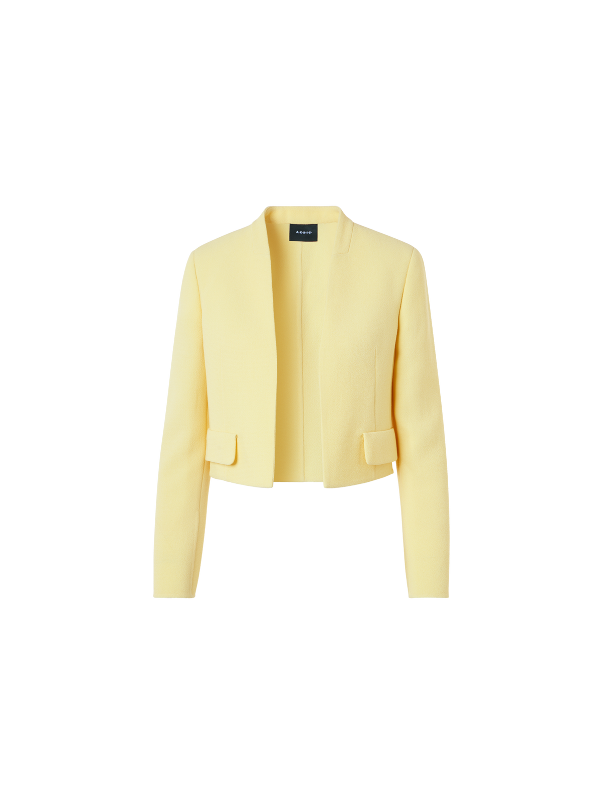 Designer Short Wool Crêpe Double-Face Jacket - yellow