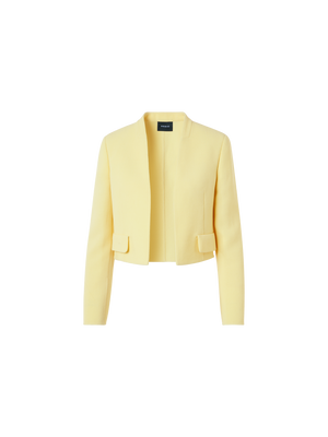 Designer Short Wool Crêpe Double-Face Jacket - yellow