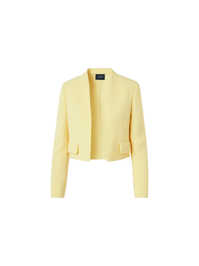 Designer Short Wool Crêpe Double-Face Jacket - yellow