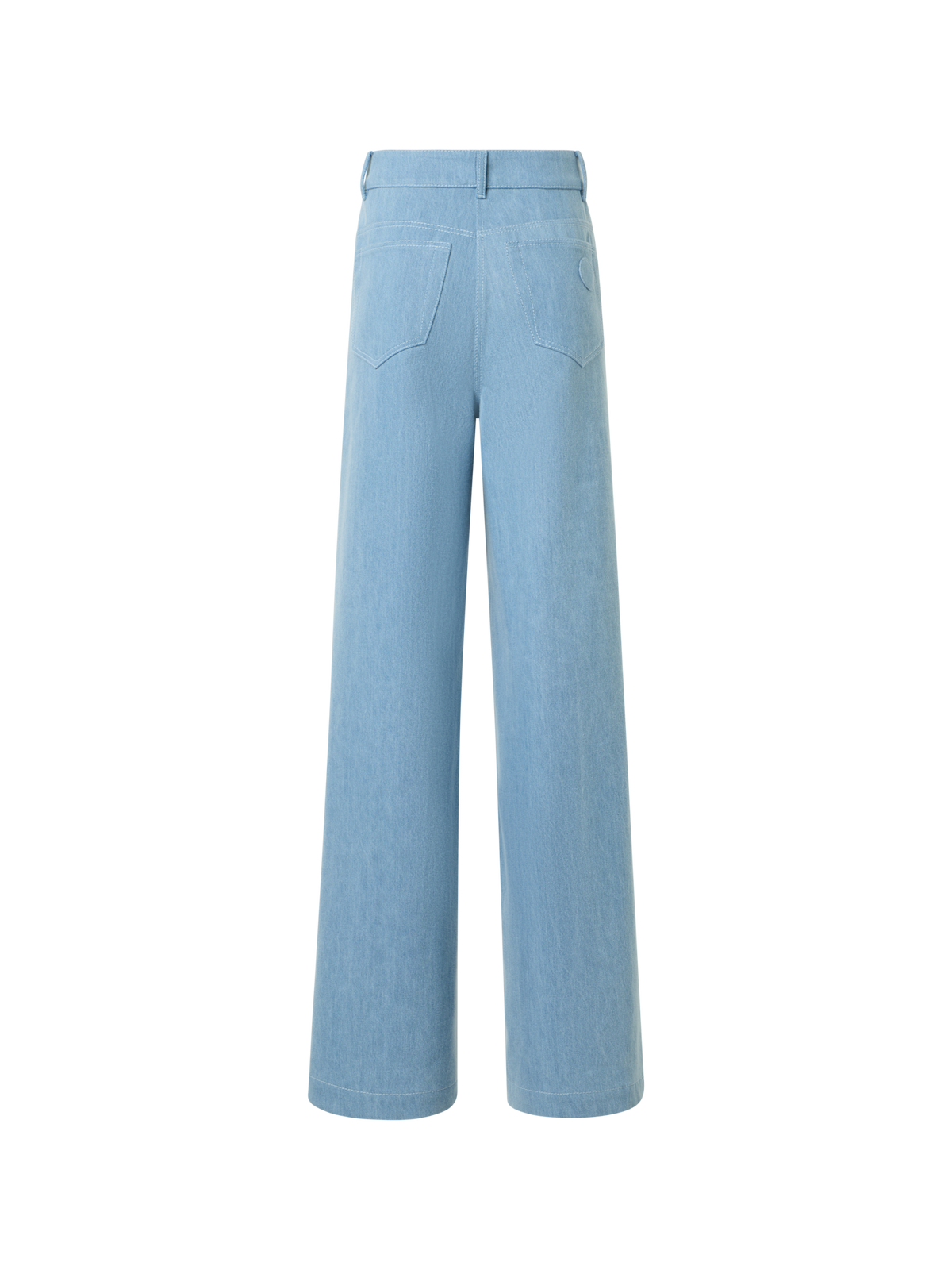 Designer Cooper Wide Leg Stretch Cotton Denim Pants - blue