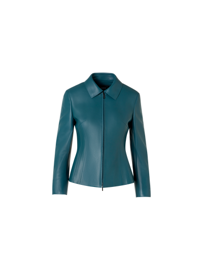 Designer Hecate Jacket in Lamb-Nappa Leather - green
