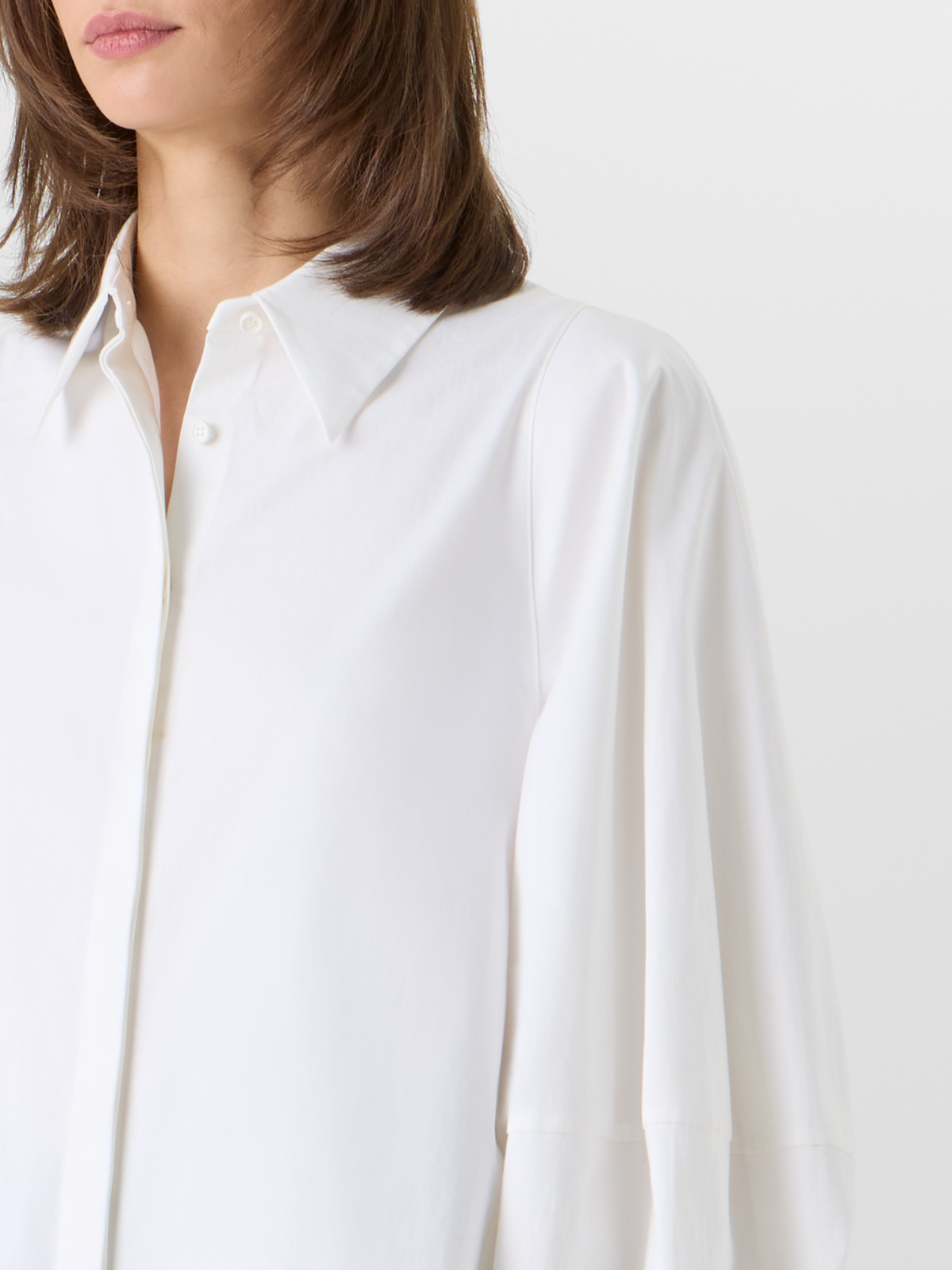 Designer Boxy Washed Cotton Satin Shirt Blouse - ecru #editorial
