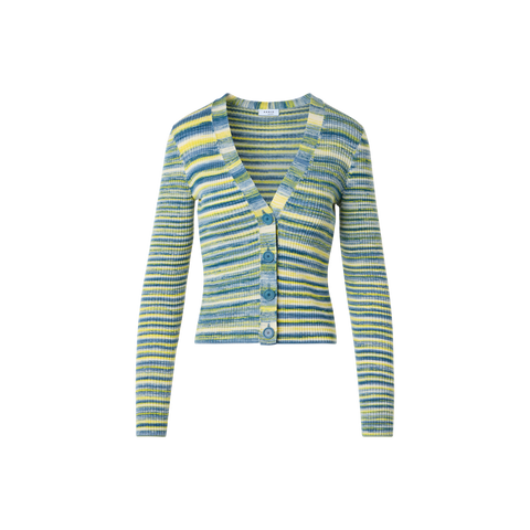 Space-Dye Rib Merino Wool Knit Cardigan
