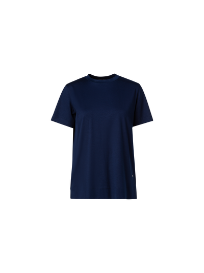 Designer Cotton Jersey T-Shirt - navy - blue
