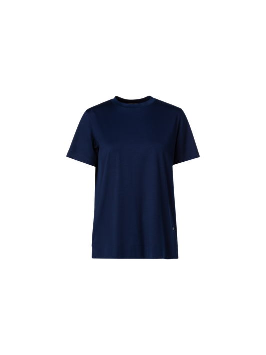 Designer Cotton Jersey T-Shirt - navy - blue