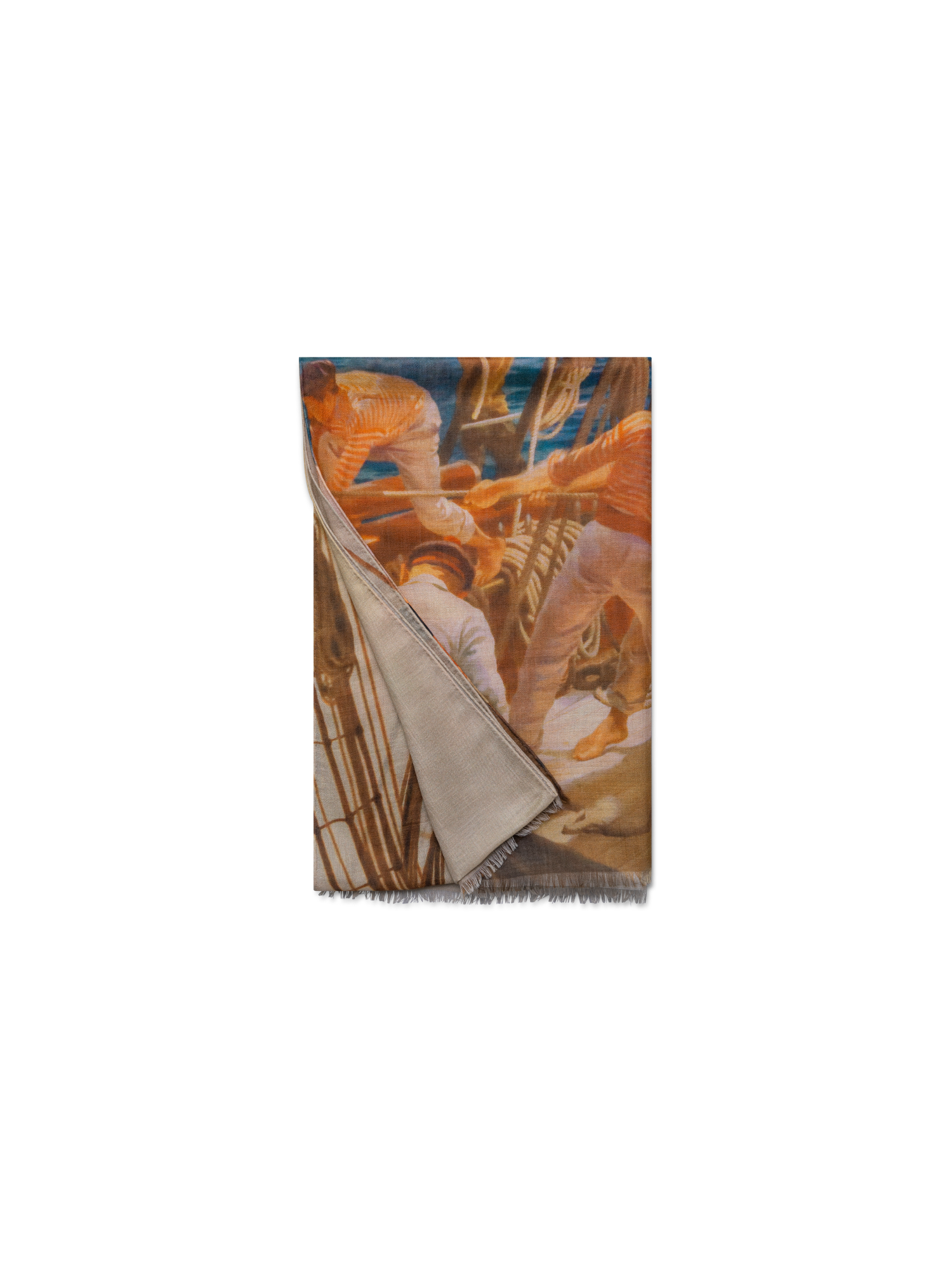 Designer Cashmere Silk Scarf with Prince Albert Print - multicolor