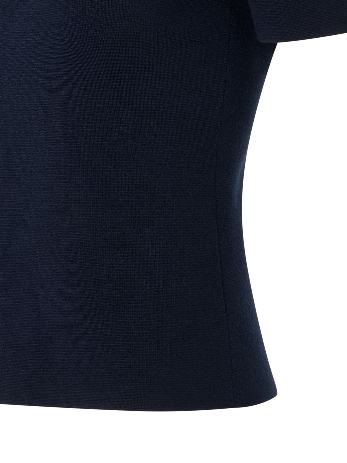Designer Shortsleeve Wool Milano Knit Sweater - navy