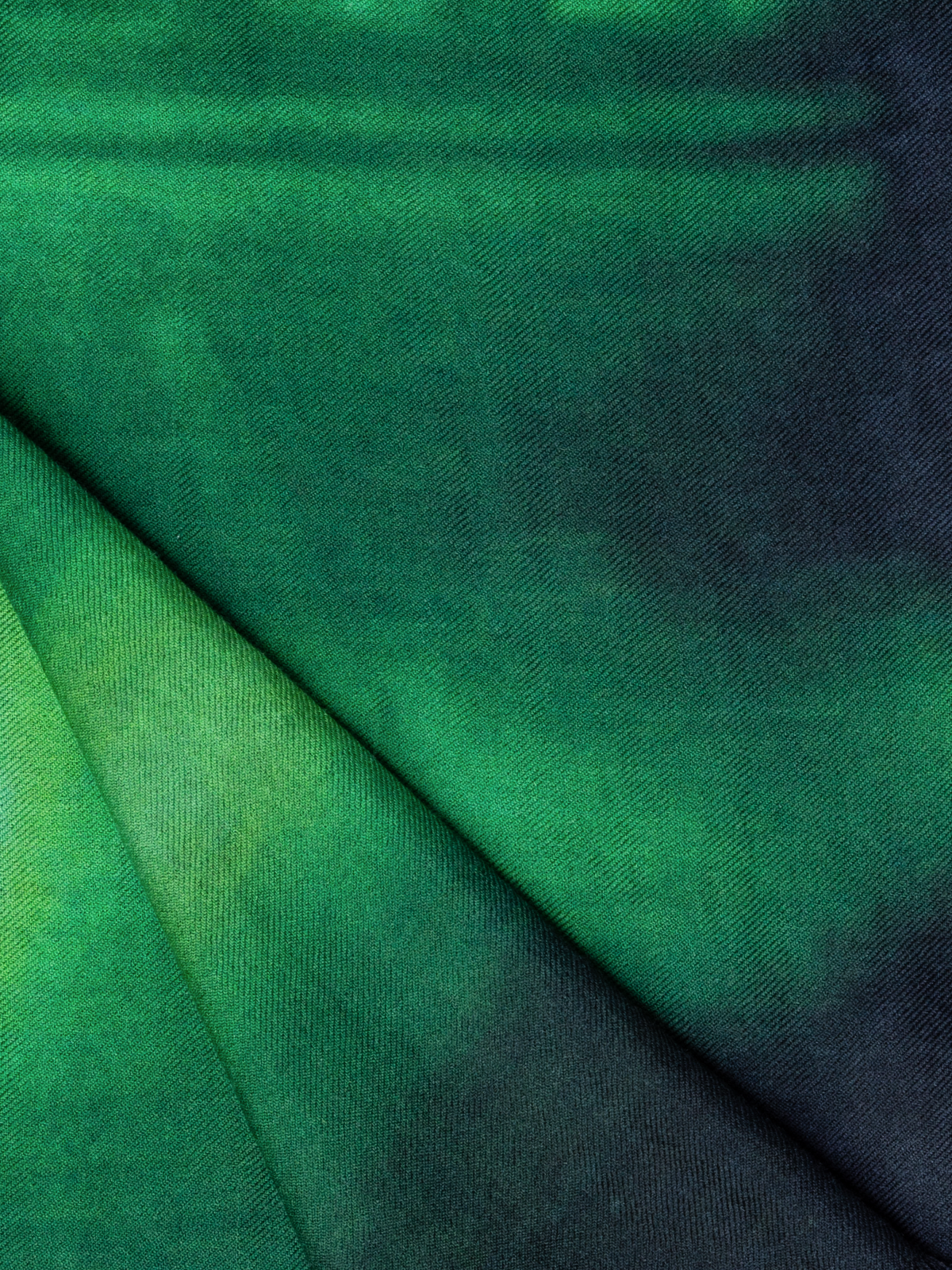Designer Cashmere Silk Scarf with The Night Series Print - black - green - white