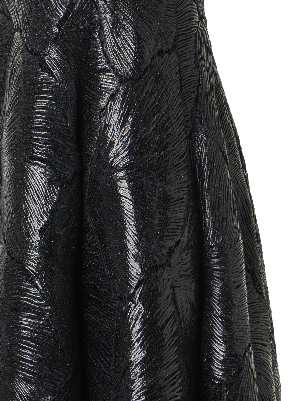Lacquered Sea Fan Lace Fit-and-Flare Midi Dress Black / 2 Lacquered Sea Fan Lace Fit-and-Flare Midi Dress Black / 2