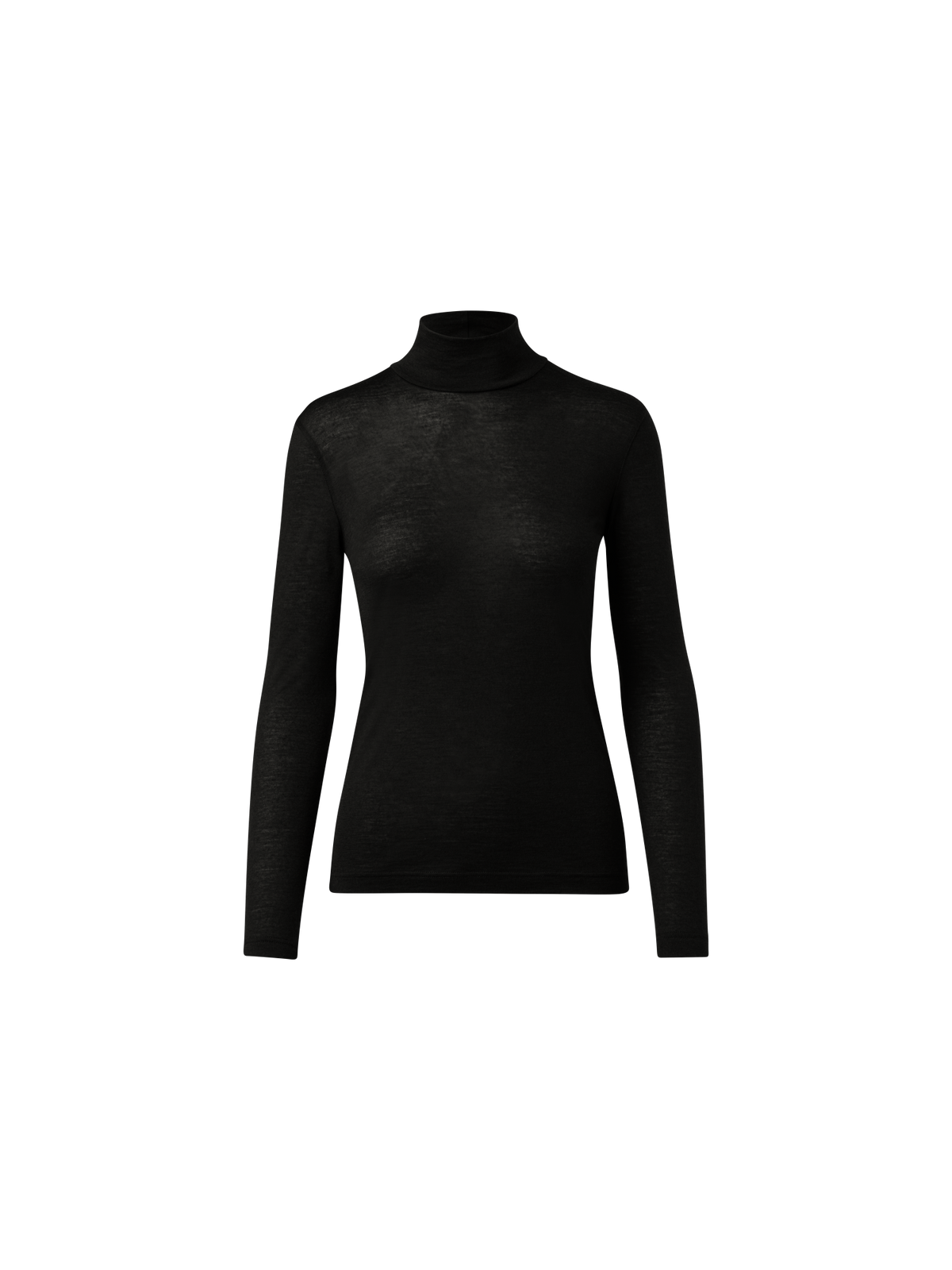 Designer Turtleneck Shirt from Cashmere Silk - black
