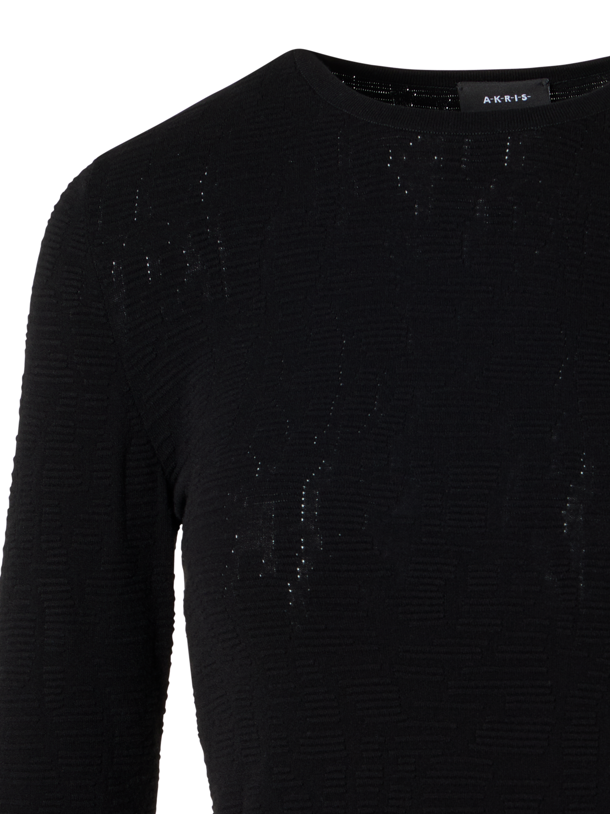 Designer Long-Sleeve Dance Movement Jacquard Knit Sweater - black