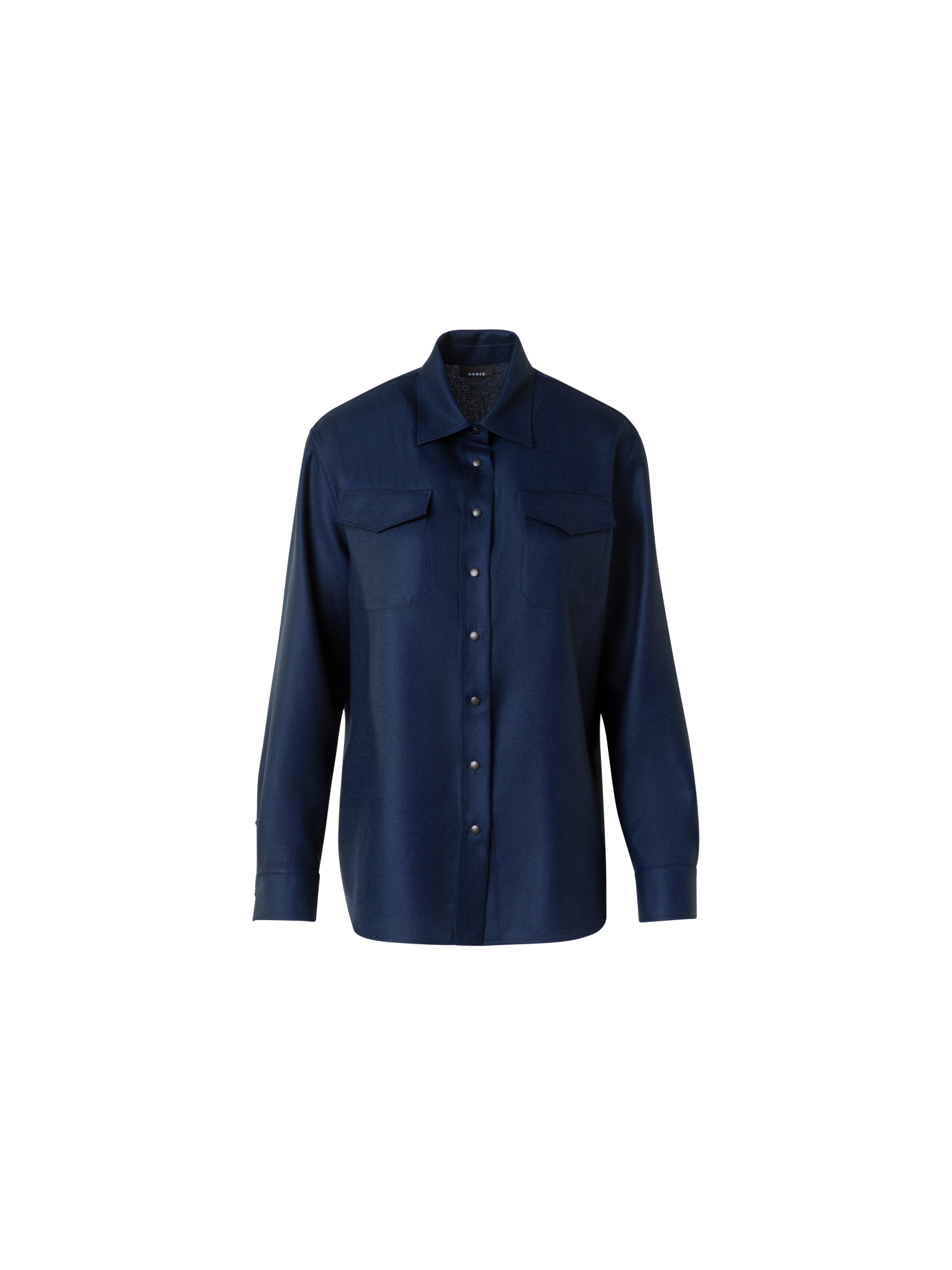 Designer Shirt Blouse in Panama Cashmere - neutral - navy - blue