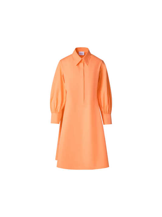 Designer Shirt Dress in Cotton Poplin - orange
