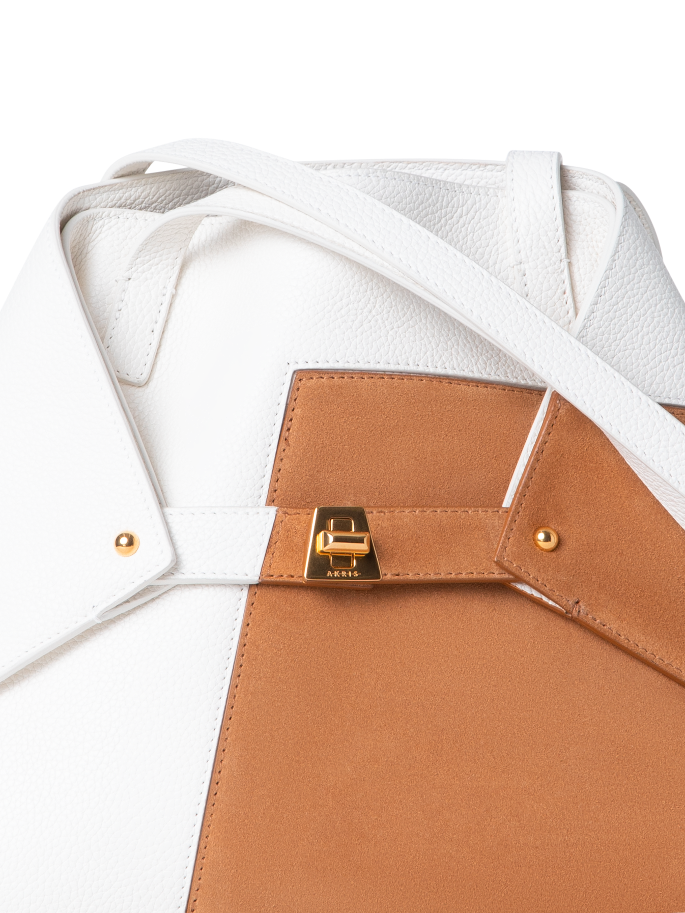 Designer Ai Small Shoulder Tote - neutral - brown - multicolor - white