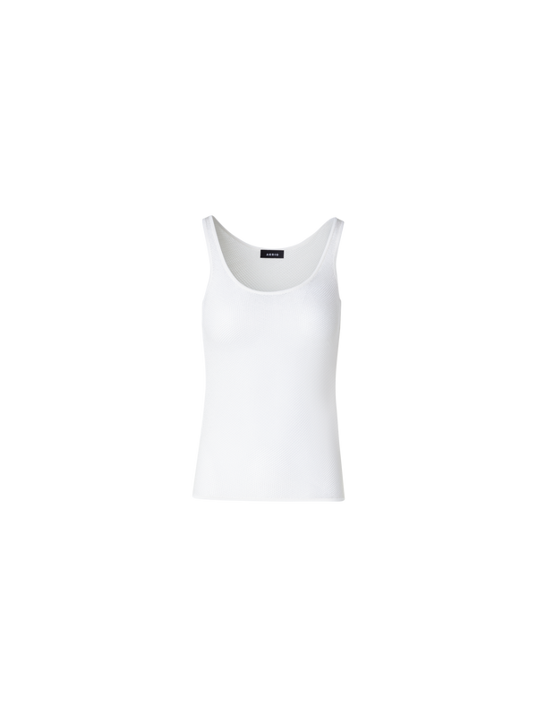 Designer Silk Mesh Knit Tank - ecru