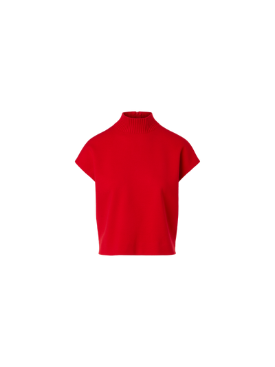 Designer Bright Red Milano Knit Pullover - red