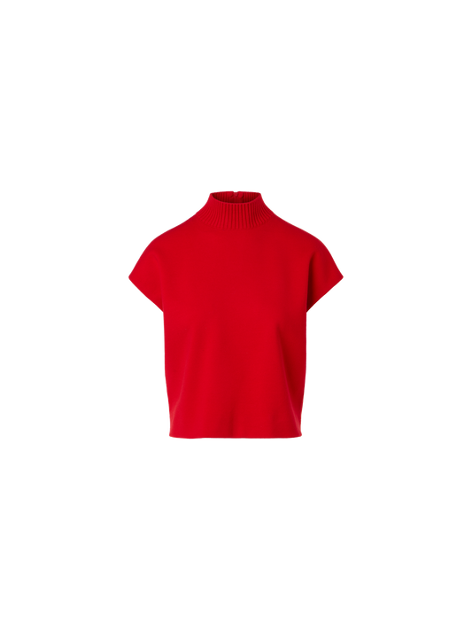 Designer Bright Red Milano Knit Pullover - red