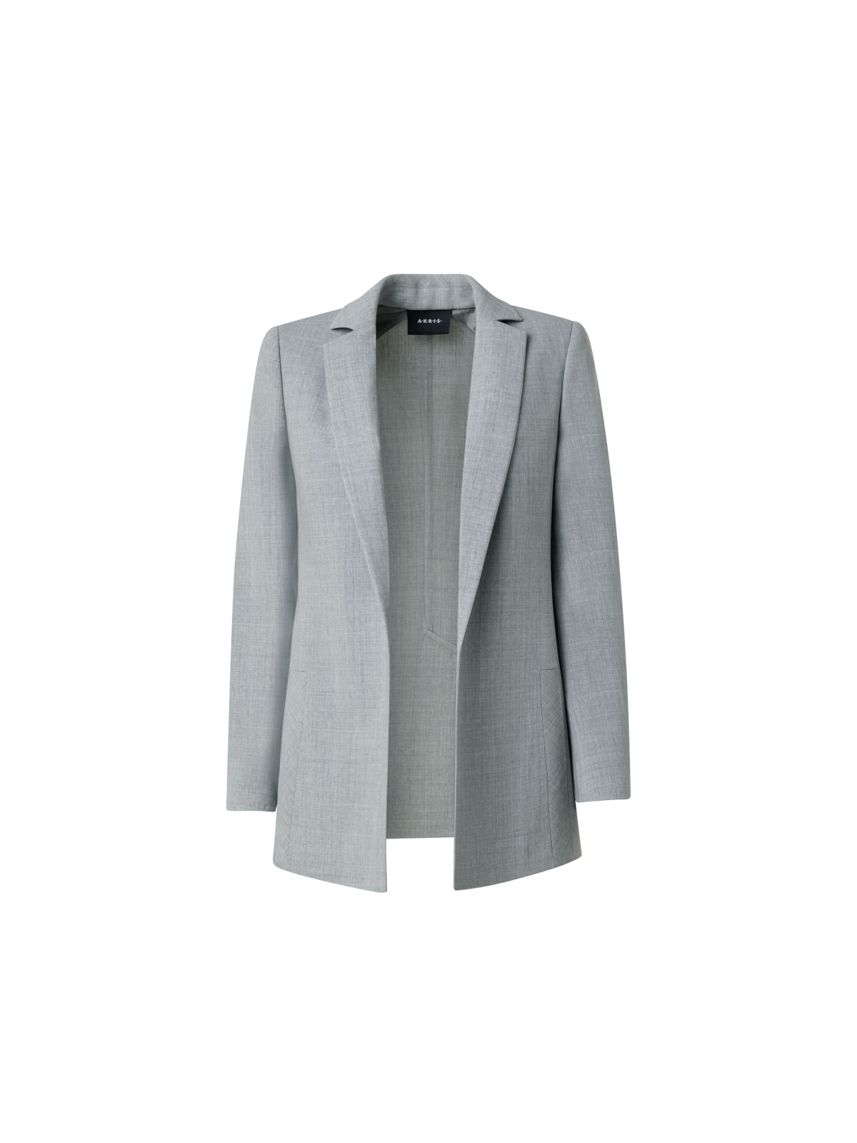 Designer Wool Double-Face Blazer with Elongated Lapel - grey