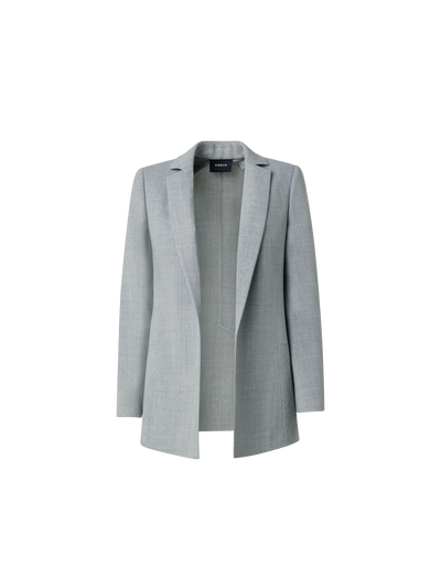 Designer Wool Double-Face Blazer with Elongated Lapel - grey