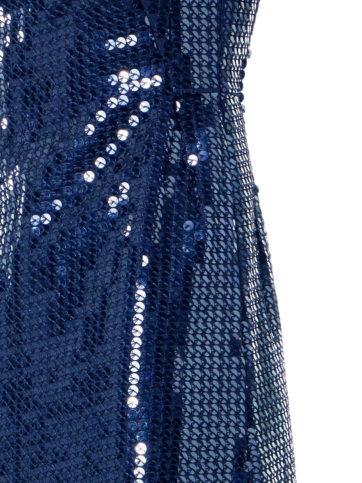 Designer Corded Sequins on Chiffon Evening Gown - navy