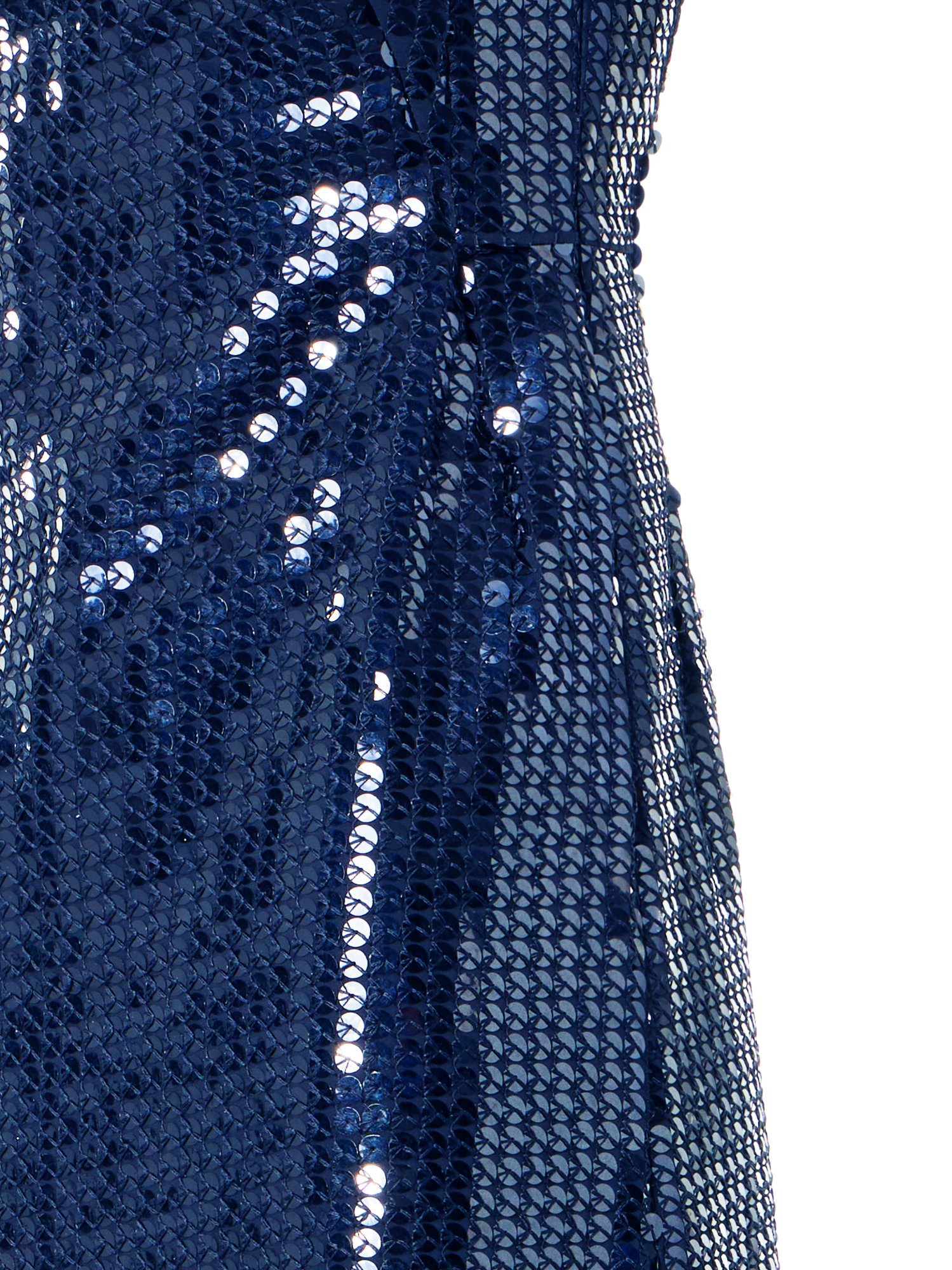 Designer Corded Sequins on Chiffon Evening Gown - navy