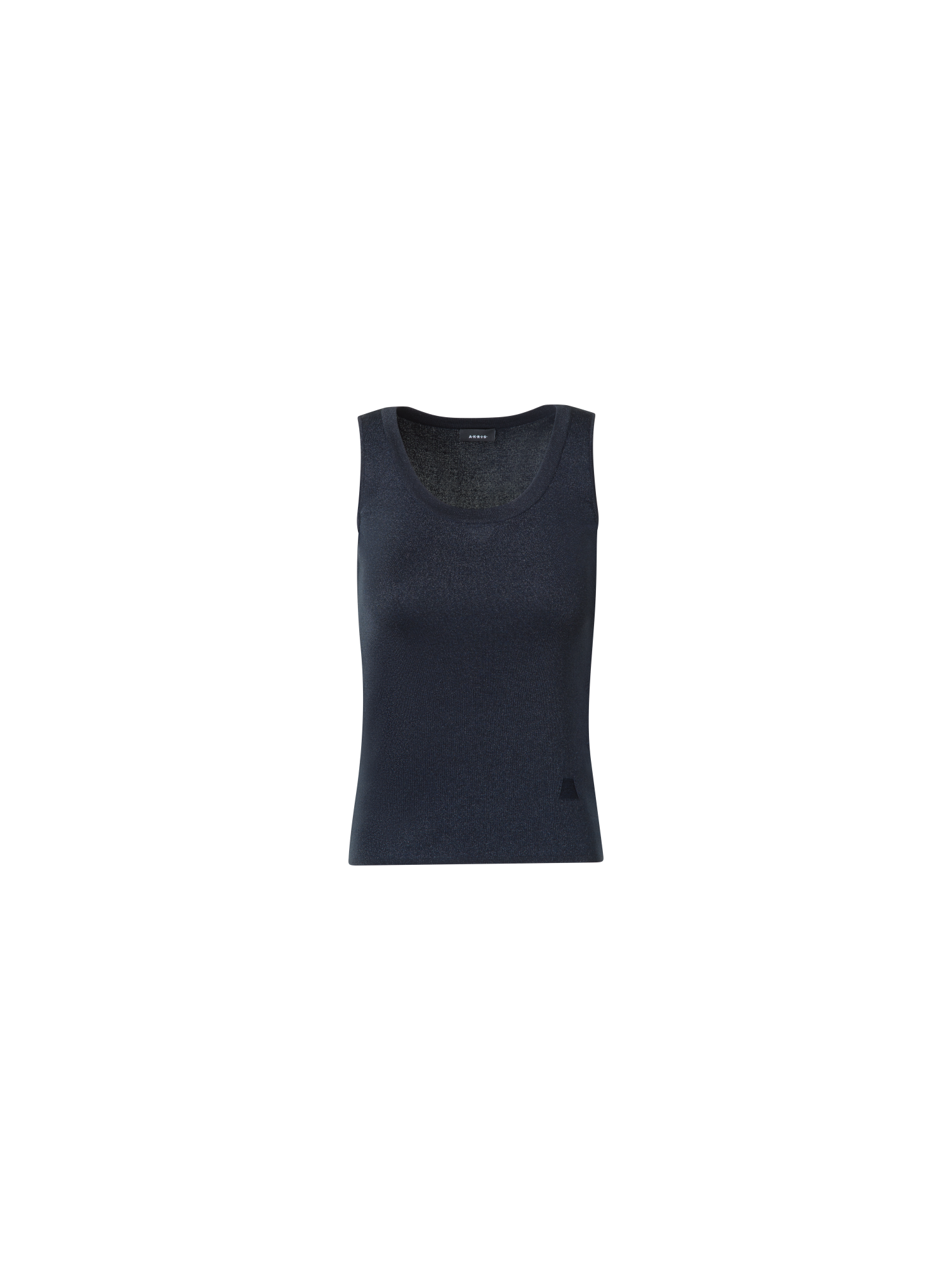 Designer Silk Tank Top with Golden Lurex - neutral - navy - blue