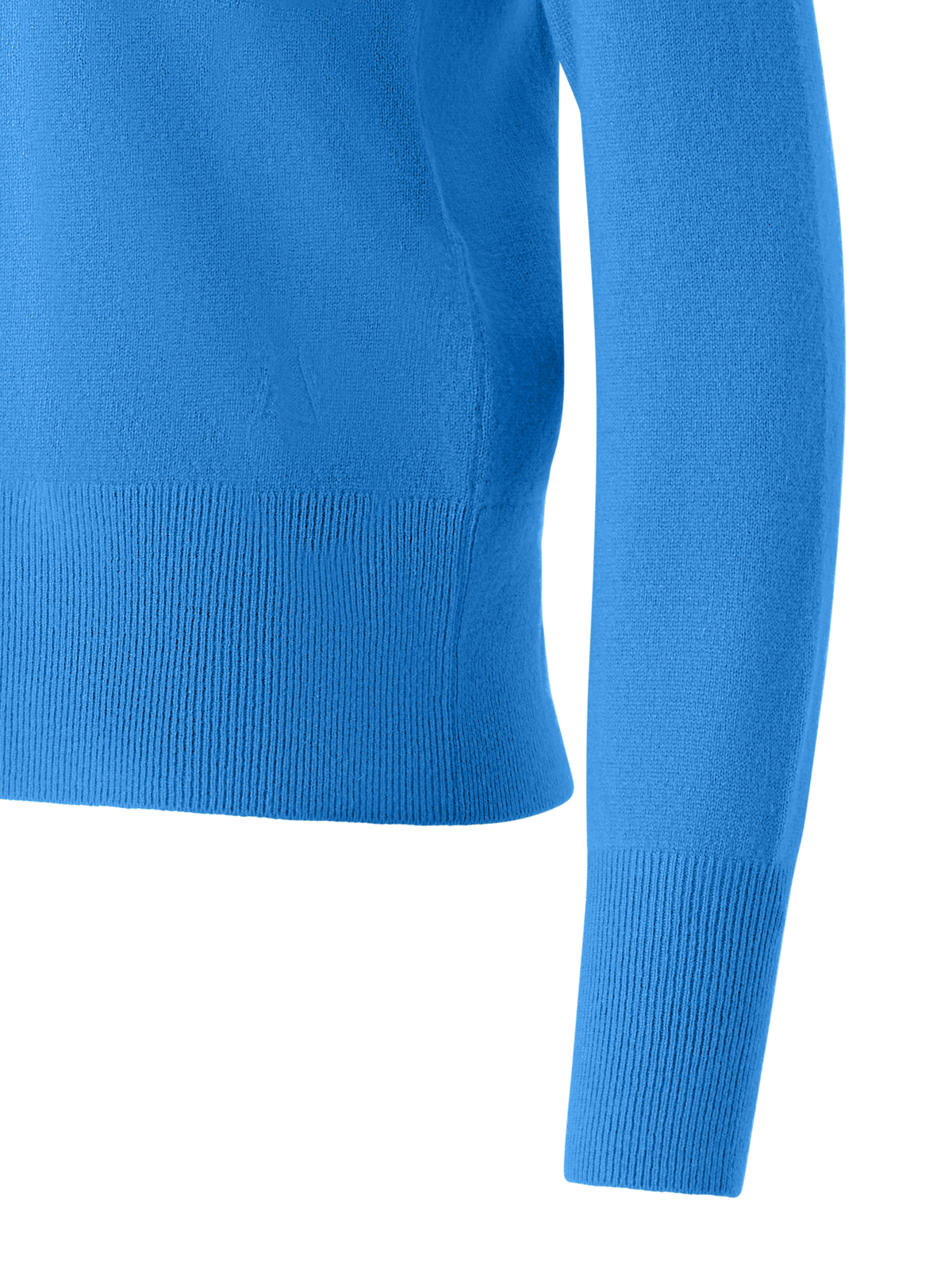 Designer Pure Cashmere V-Neck Sweater - blue