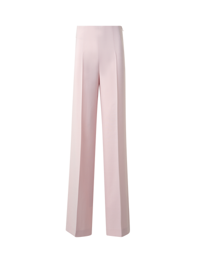Designer Wide Straight Wool Double-Face Pants - pastel - pink